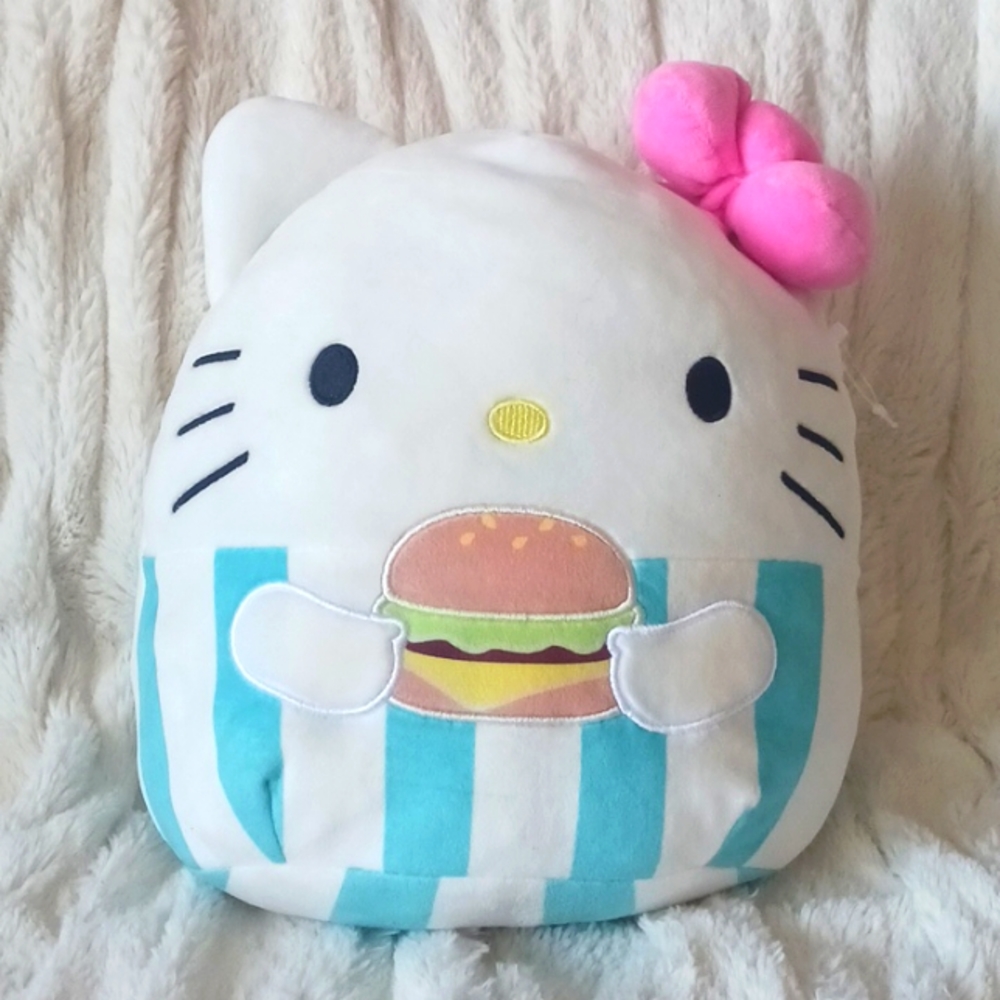 Kellytoy Squishmallow 10” Sanrio Hello Kitty w/ Hamburger